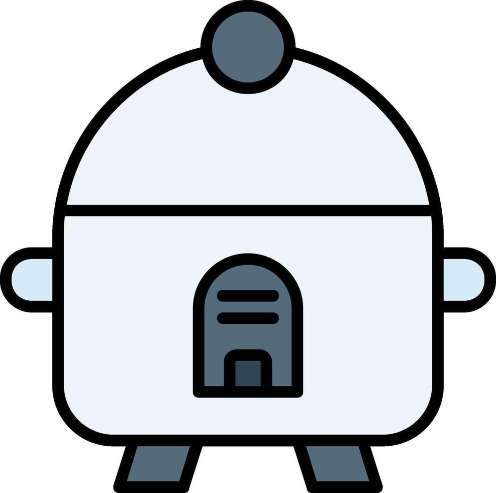 Rice Cooker Line Filled Icon vector
