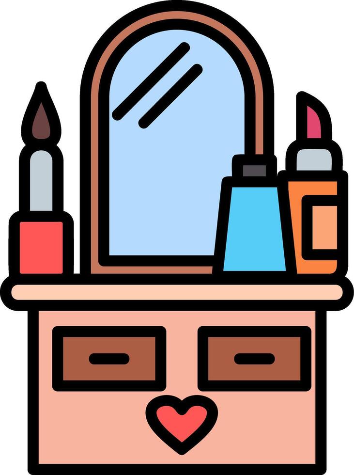 maquillaje línea lleno icono vector