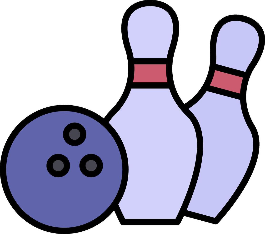 bolos línea lleno icono vector