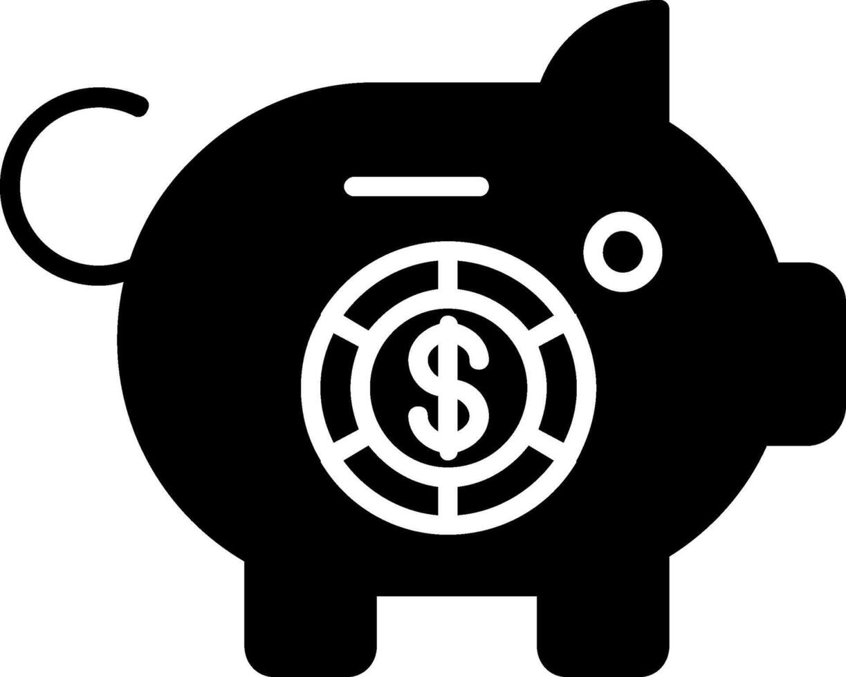 Piggy Bank Glyph Icon vector