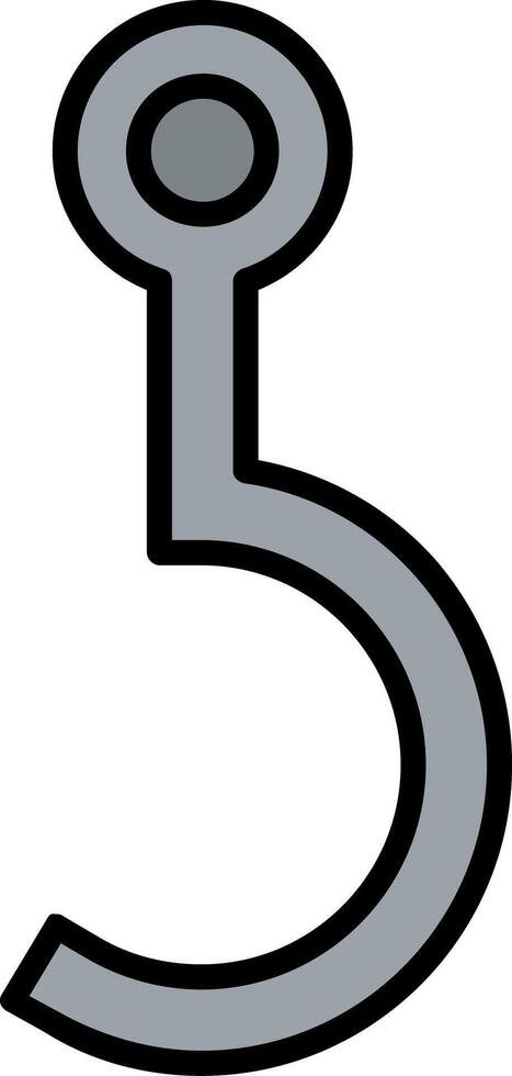 Hook Line Filled Icon vector