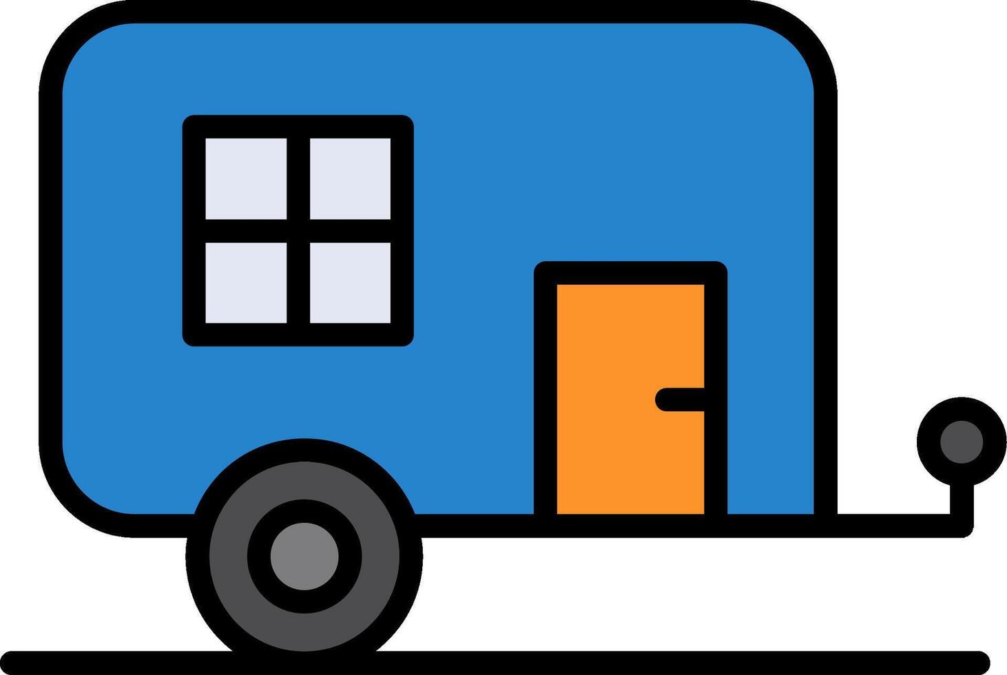 Caravan Line Filled Icon vector