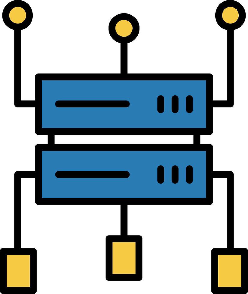 Data Structure Line Filled Icon vector
