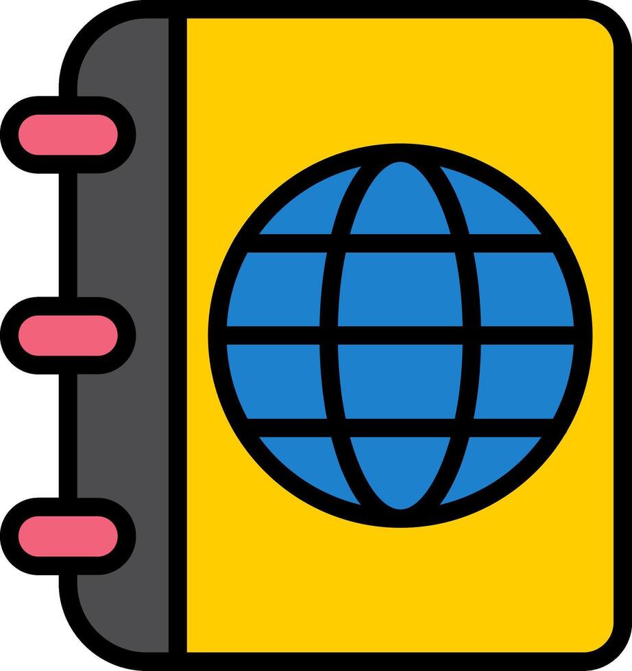 Travel Guide Line Filled Icon vector