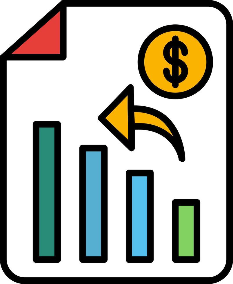 Analytics Line Filled Icon vector