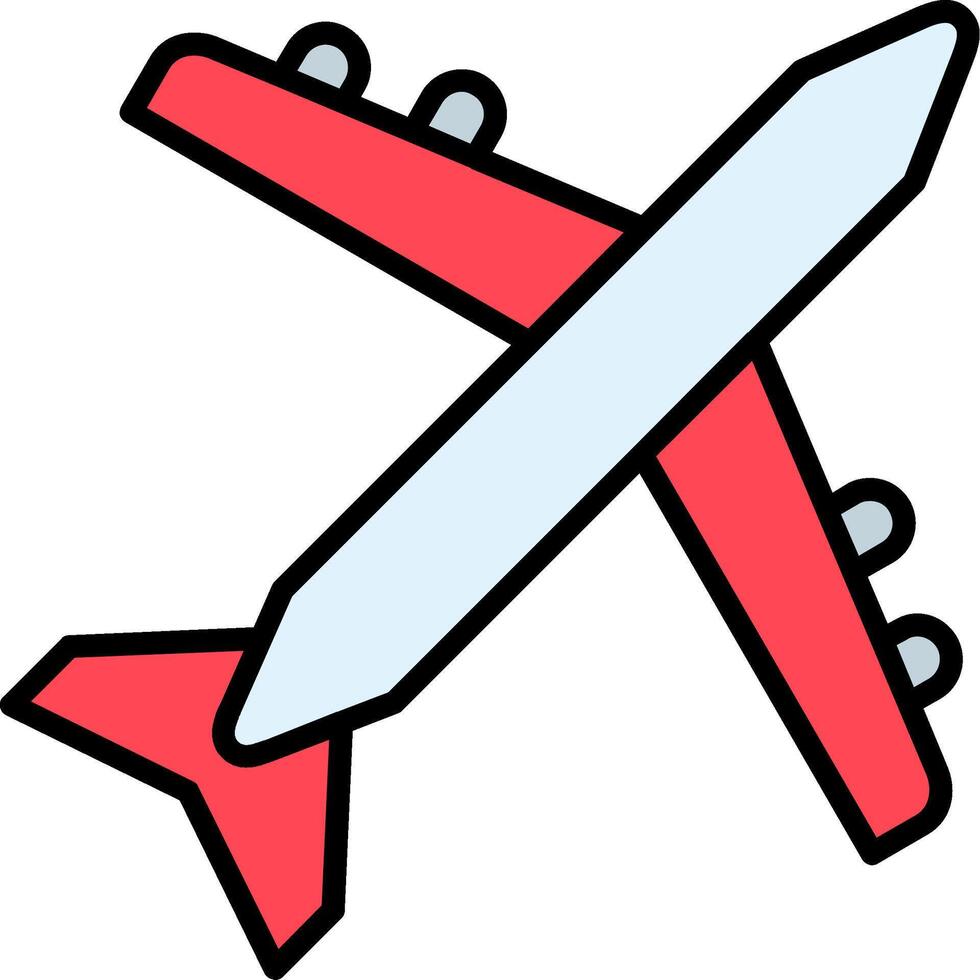 Aeroplane Line Filled Icon vector