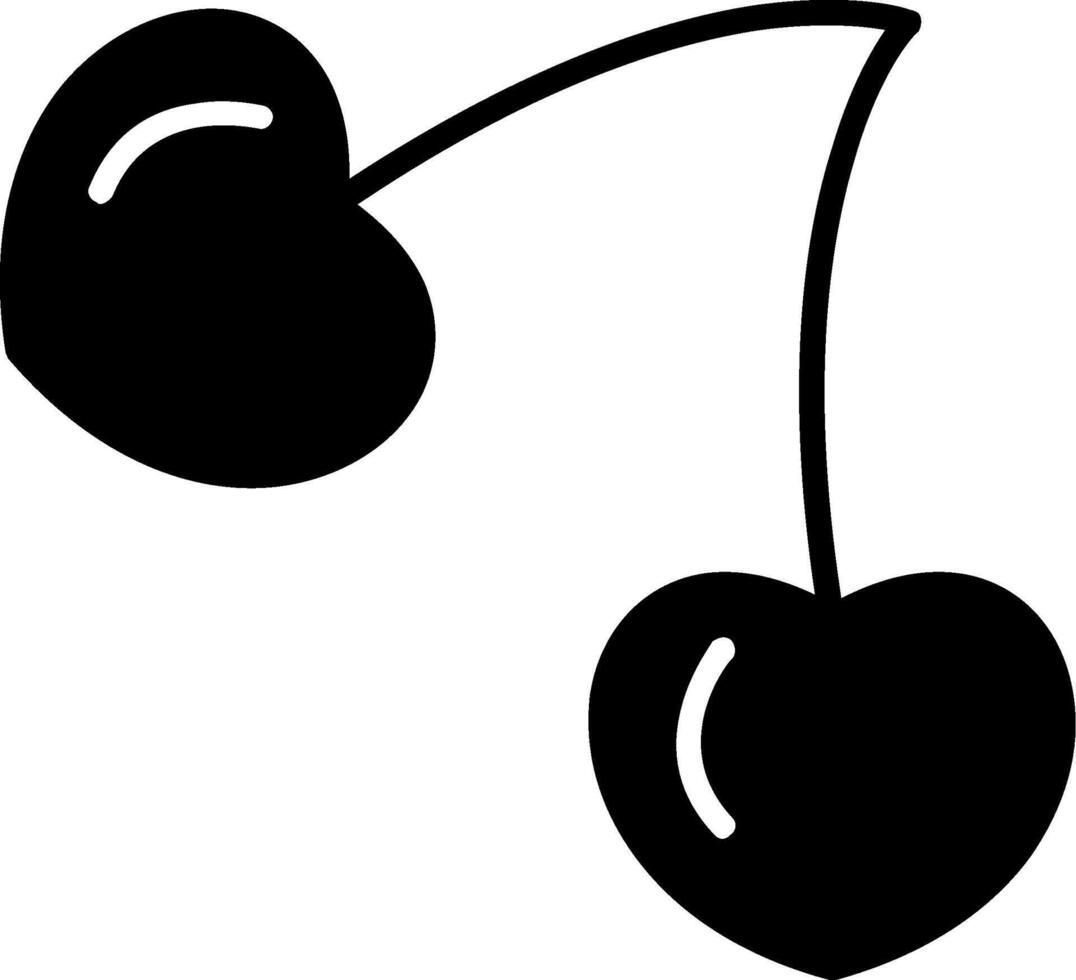 Cherries Glyph Icon vector