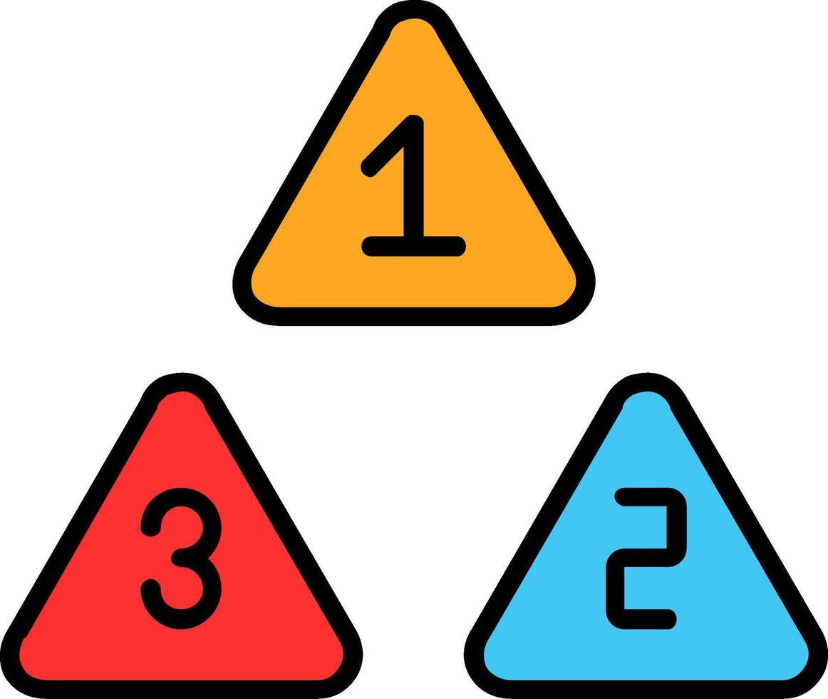 Numbers Line Filled Icon vector