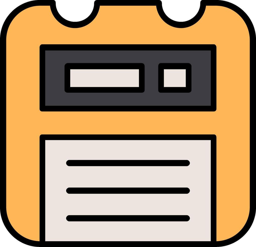 Floppy Disk Line Filled Icon vector