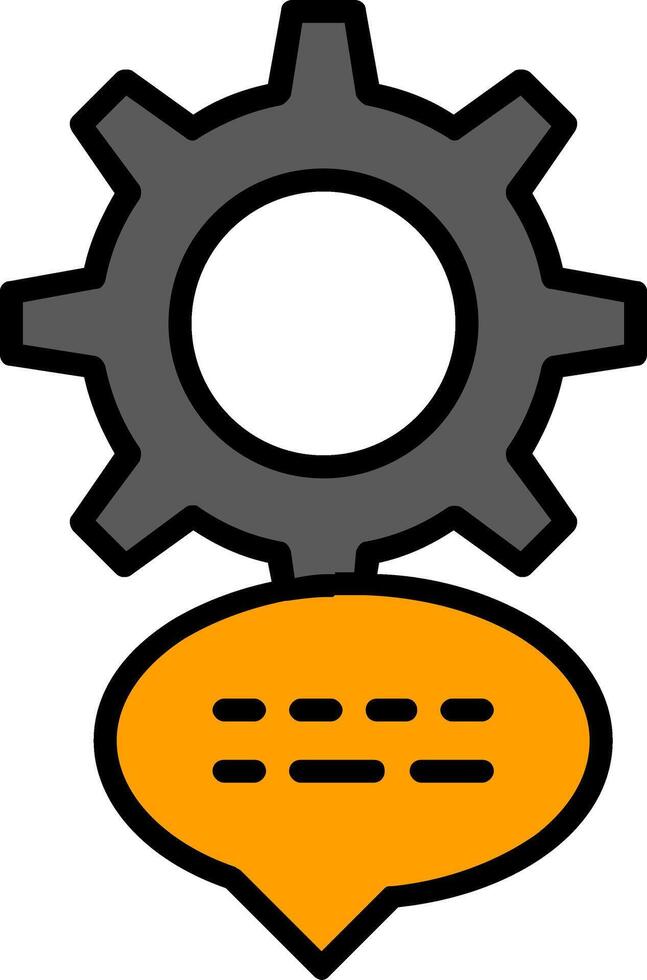 Speech Bubble Line Filled Icon vector