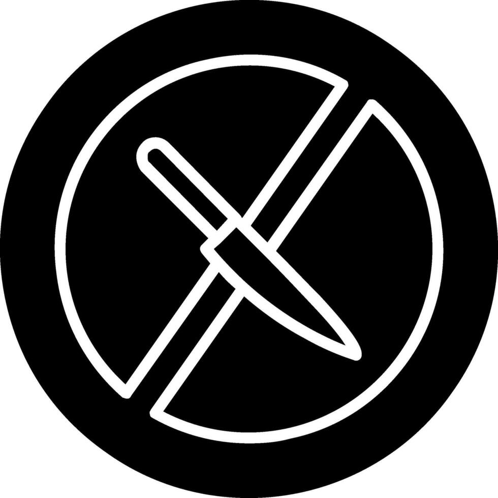 No cuchillo glifo icono vector