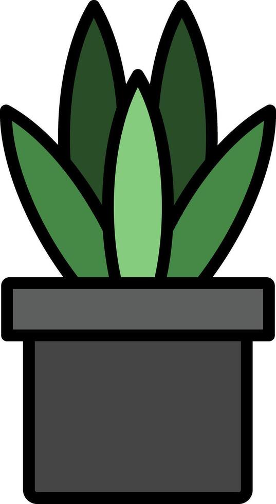 Snake Plant Line Filled Icon vector