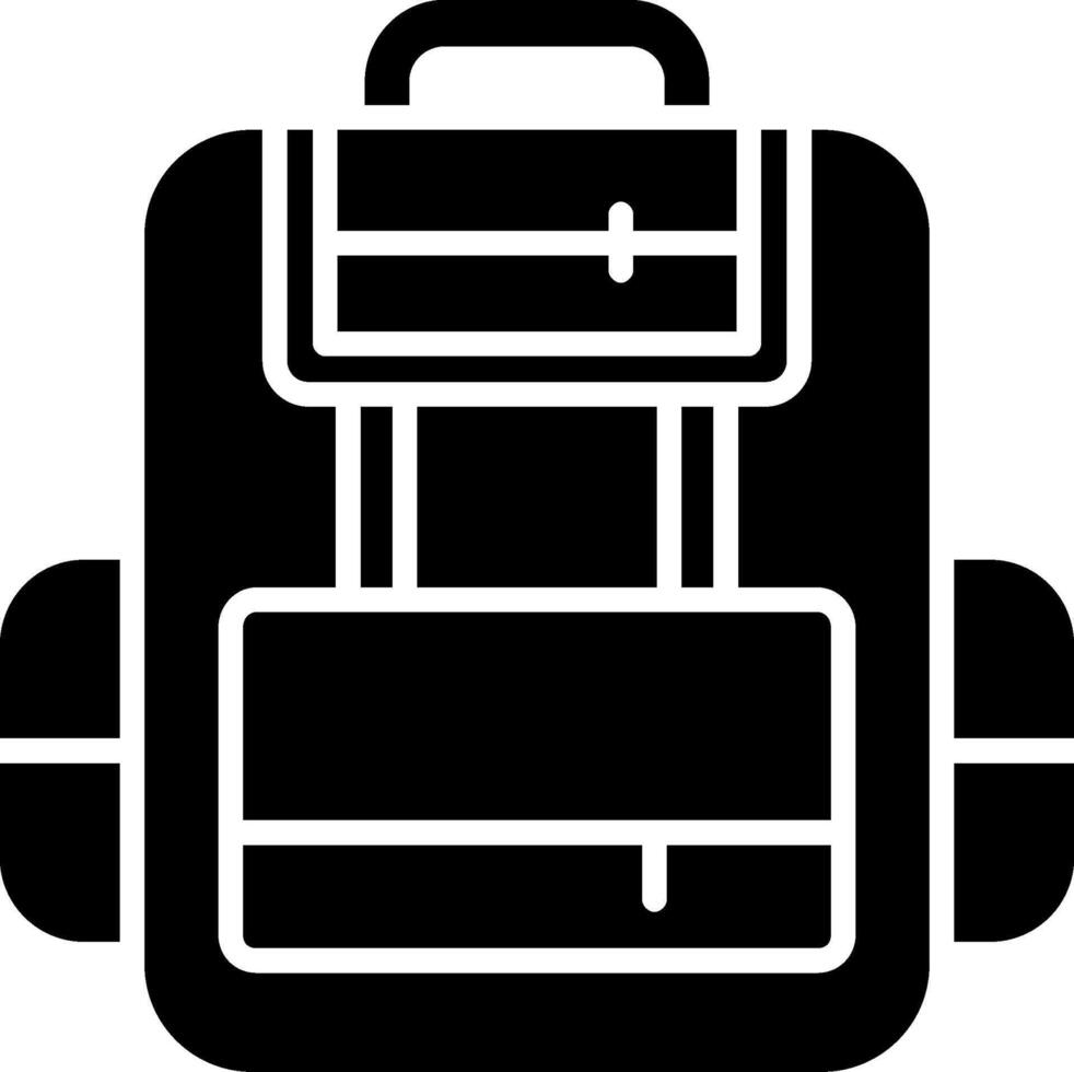 mochila glifo icono vector