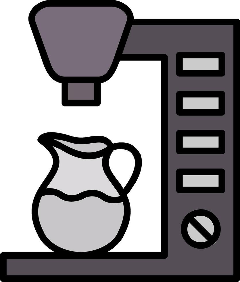 Coffee Maker Line Filled Icon vector