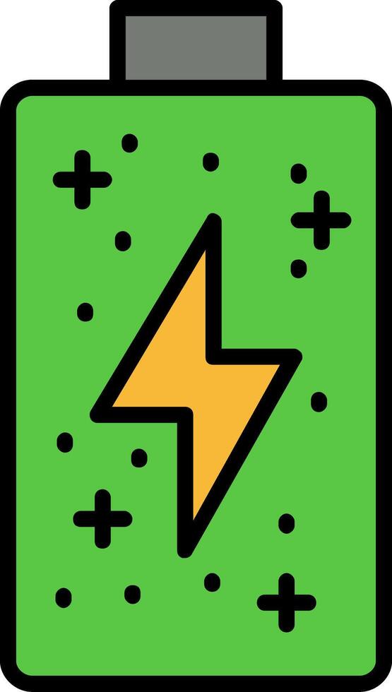 Battery Line Filled Icon vector