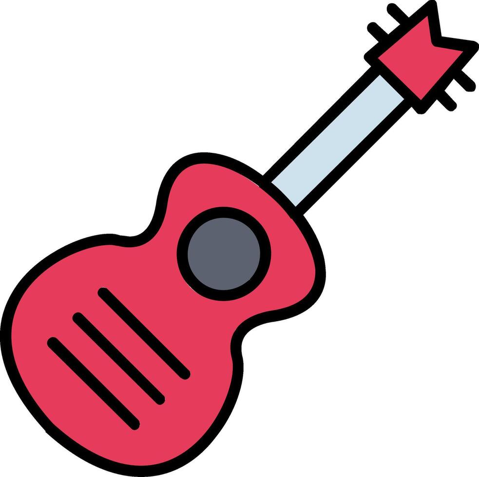 Guitar Line Filled Icon vector