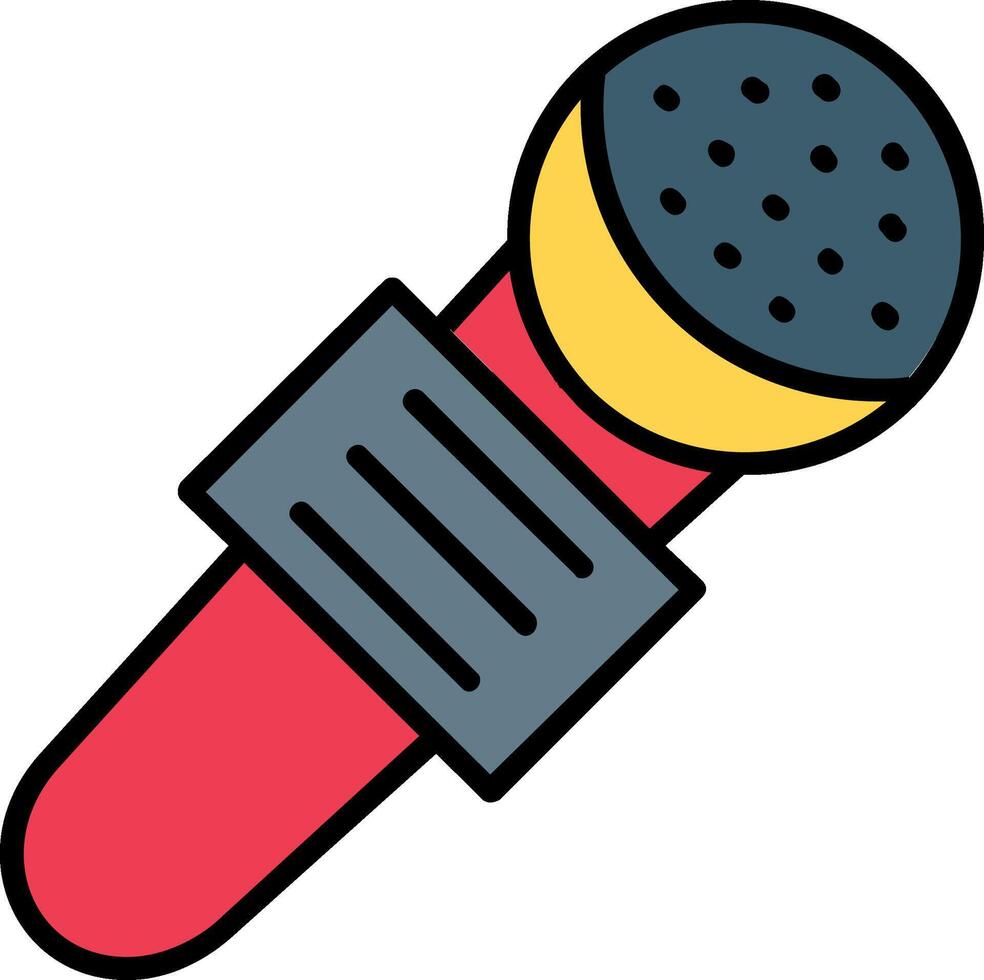 Mic Line Filled Icon vector