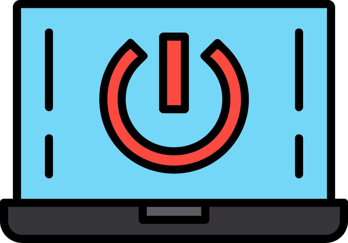 Start Button Line Filled Icon vector