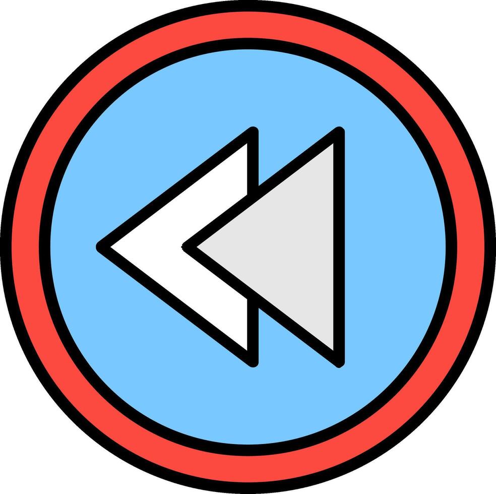 Backward Line Filled Icon vector