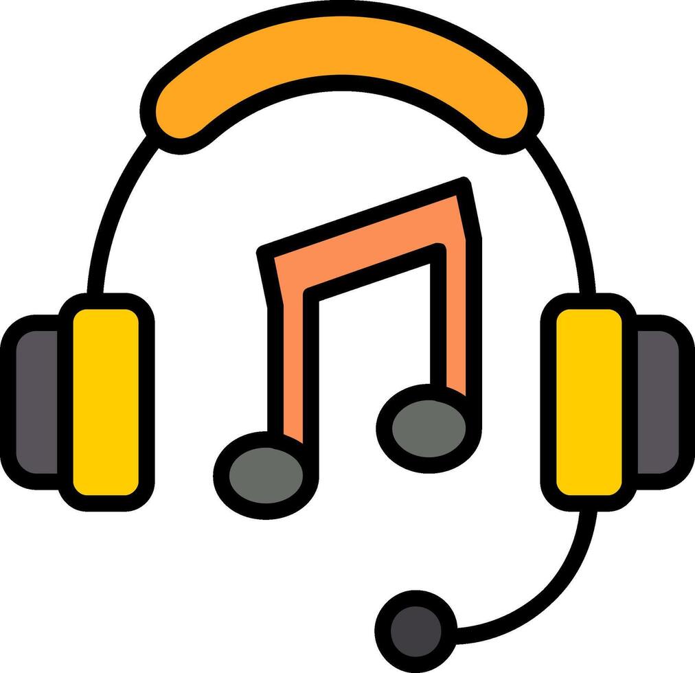 Music Line Filled Icon vector