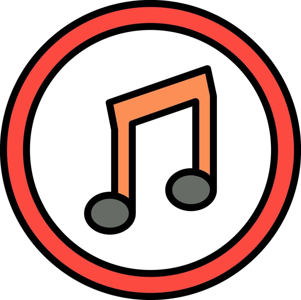 Music Line Filled Icon vector