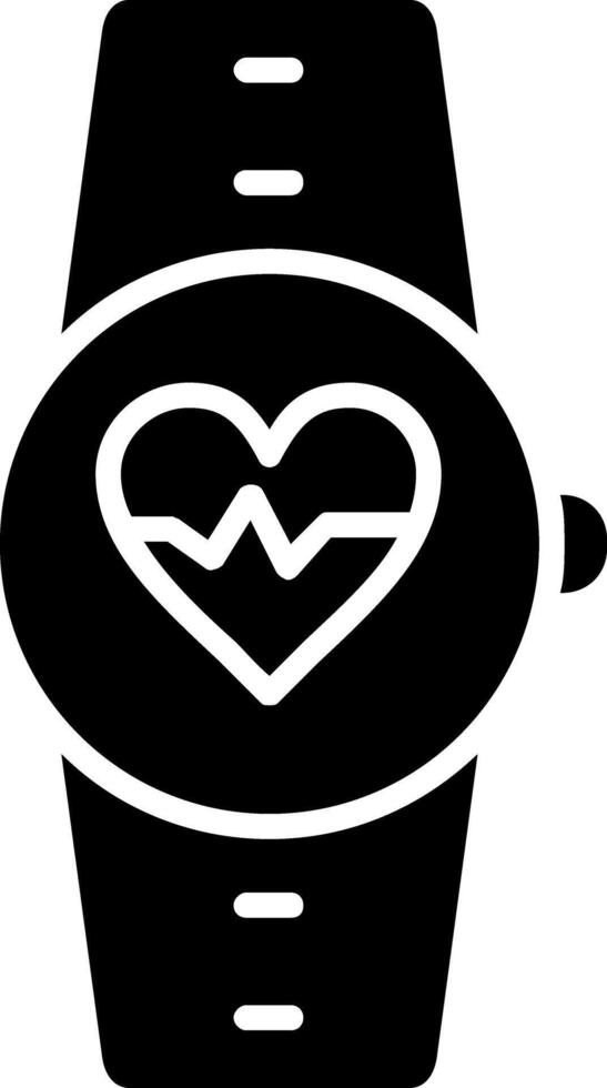 Heart Rate Monitor Glyph Icon vector