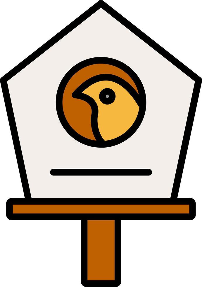 Bird House Line Filled Icon vector