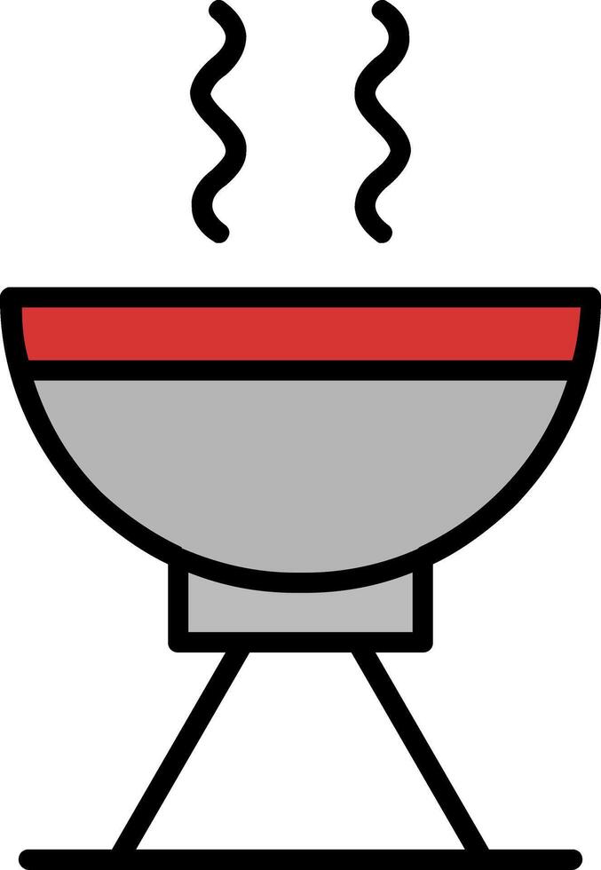 Grill Line Filled Icon vector