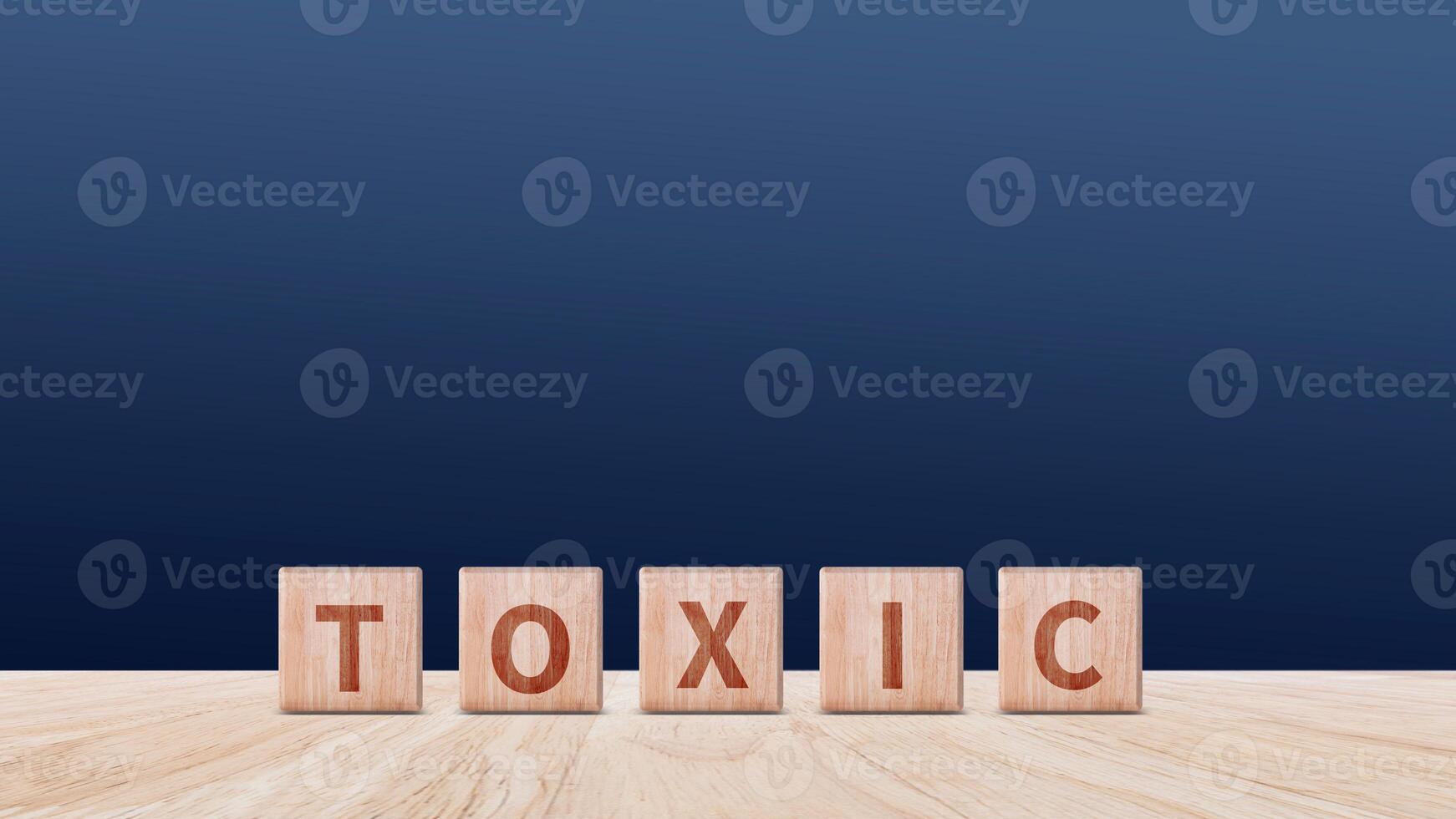 Toxic concept, Cubes wooden blocks form the word Toxic. extensive Toxic Concept applies to both relationships and the chemical industry. photo