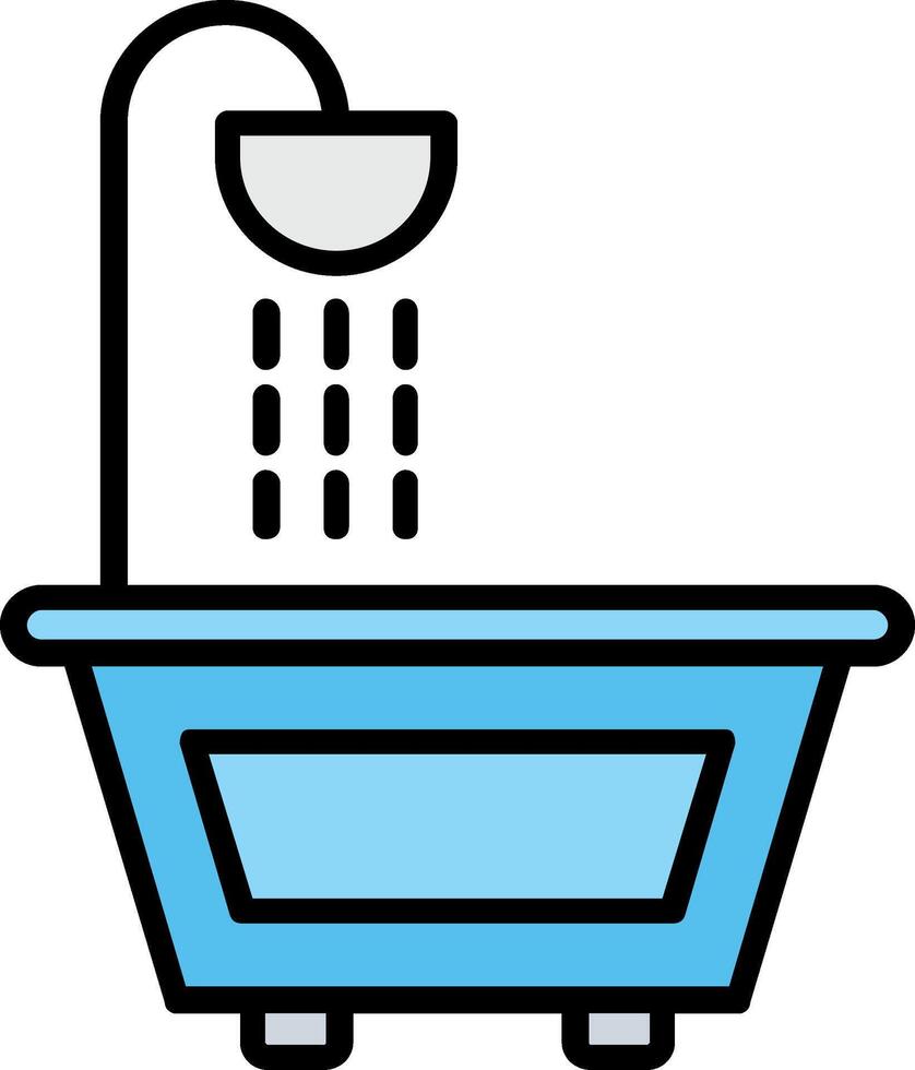 Bathtub Line Filled Icon vector