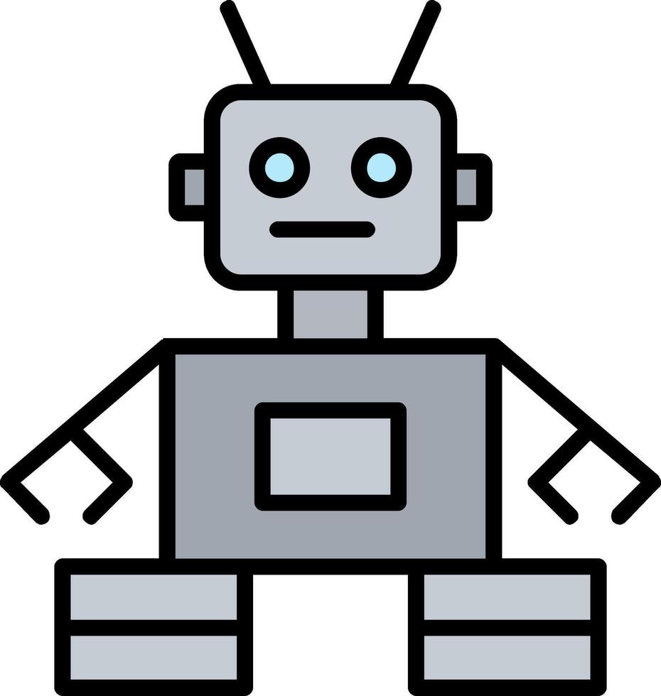 robot línea lleno icono vector