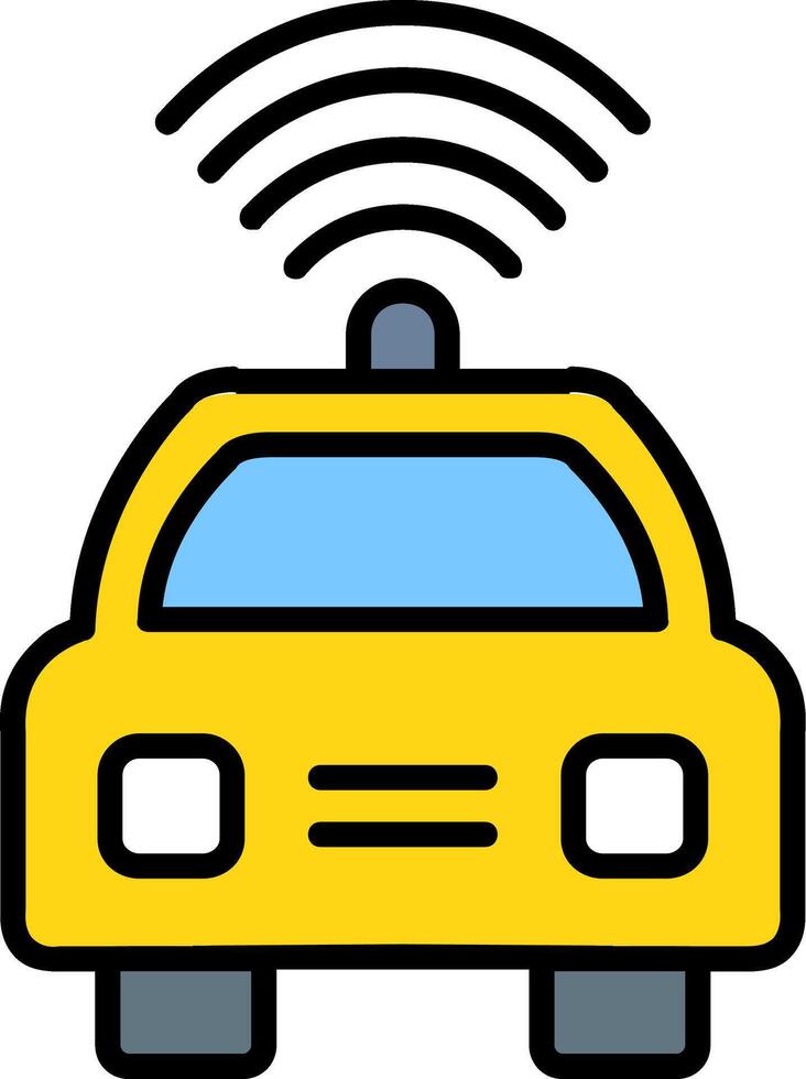Car Line Filled Icon vector