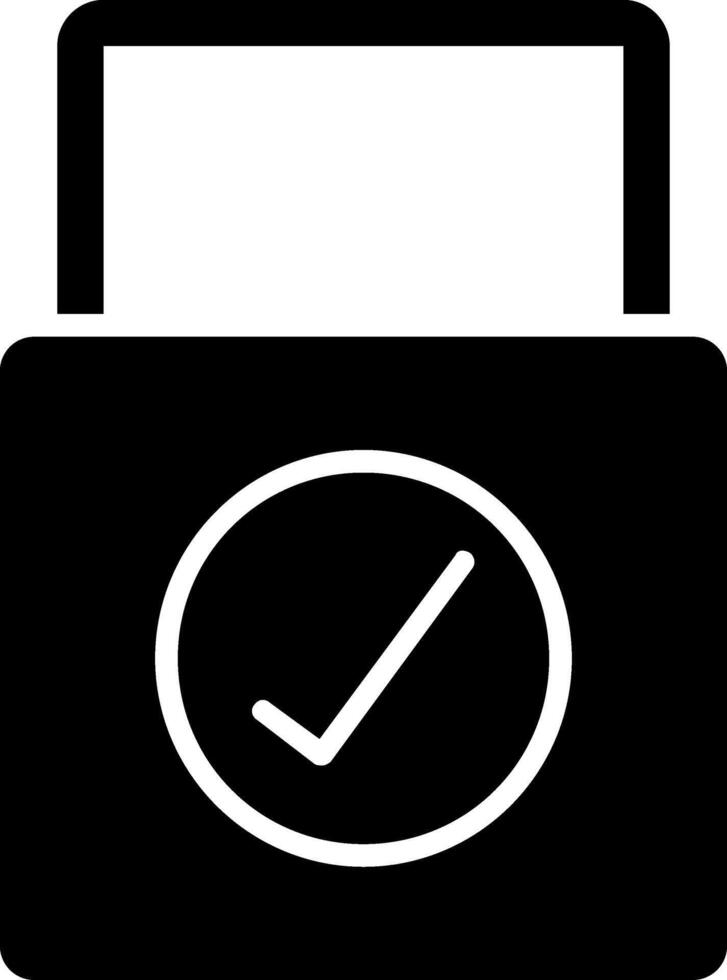 Smart Door Lock Glyph Icon vector