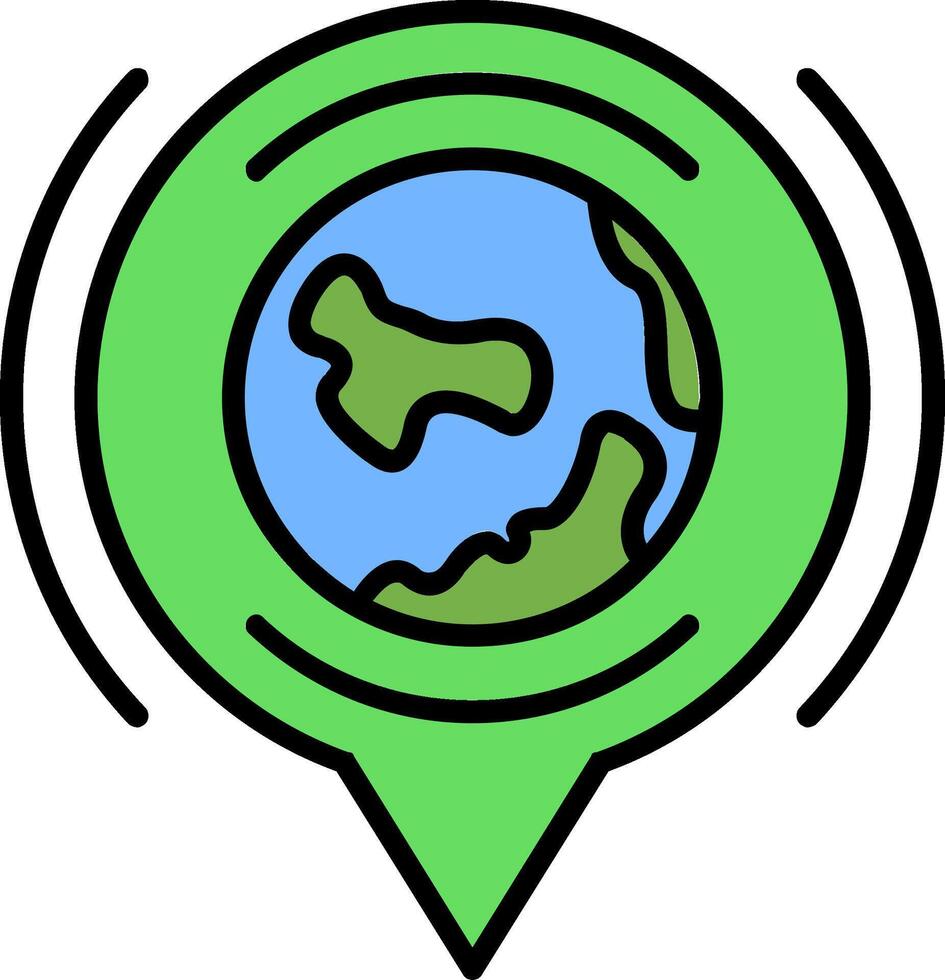 Earth Line Filled Icon vector