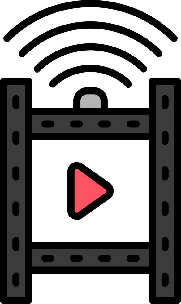 Film Line Filled Icon vector