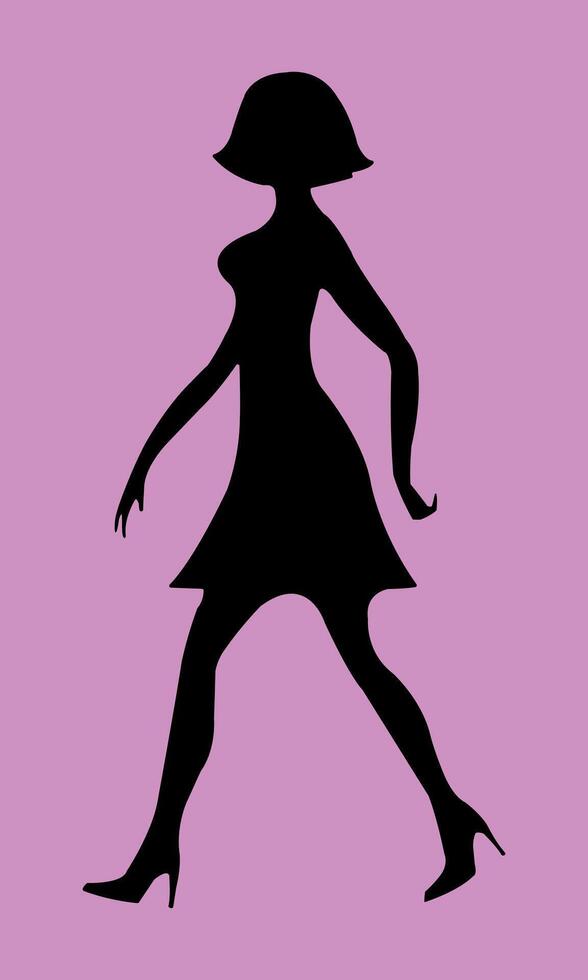 shopping girl silhouette illustration vector