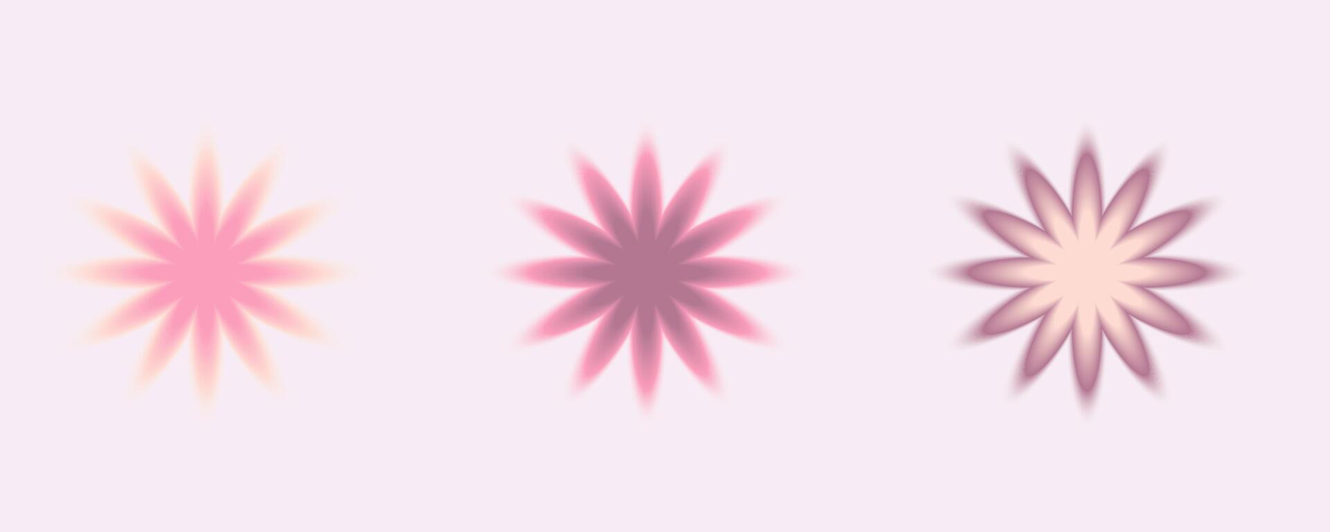 Gradient Y2k shape blur set. Flower blurry aesthetic y2k. pastel form illustration. Aura gradient shape vector