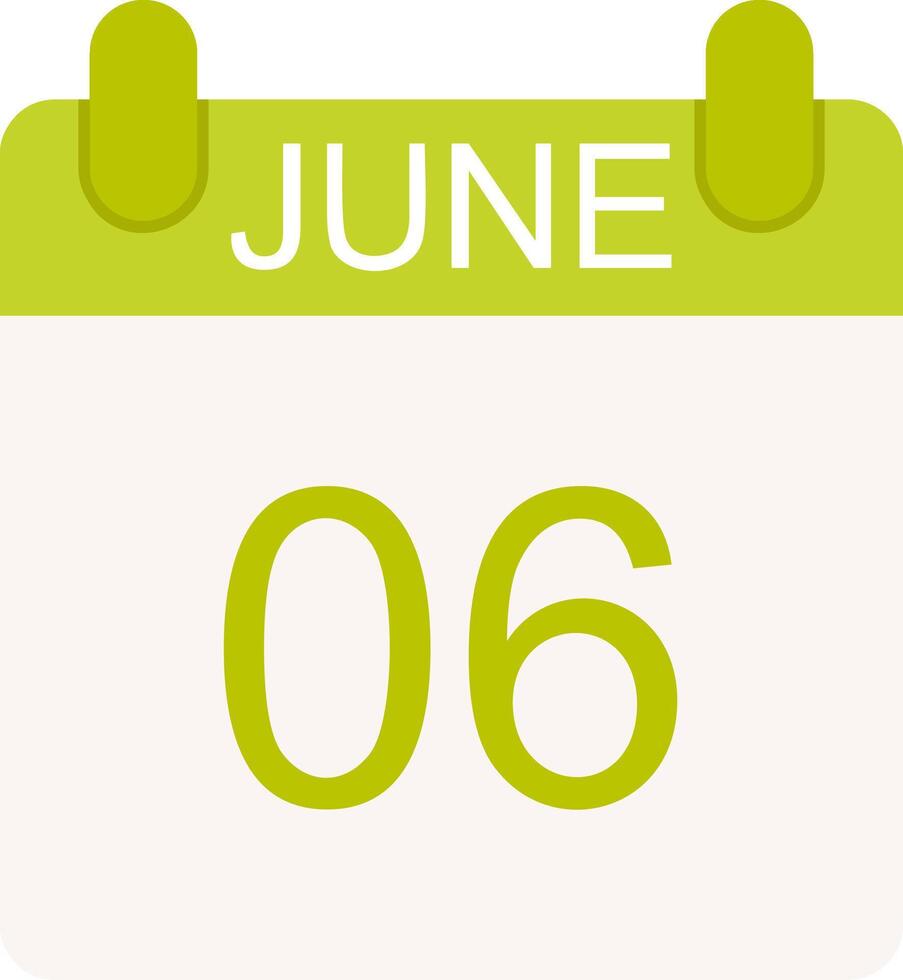 June Flat Icon vector