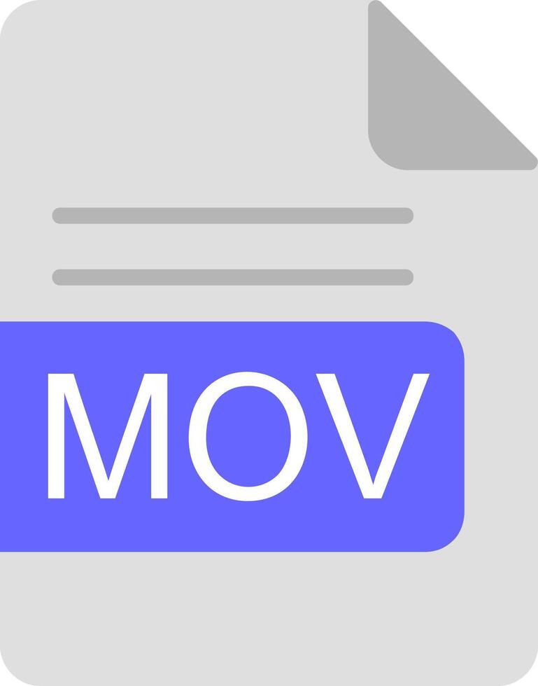 MOV File Format Flat Icon vector