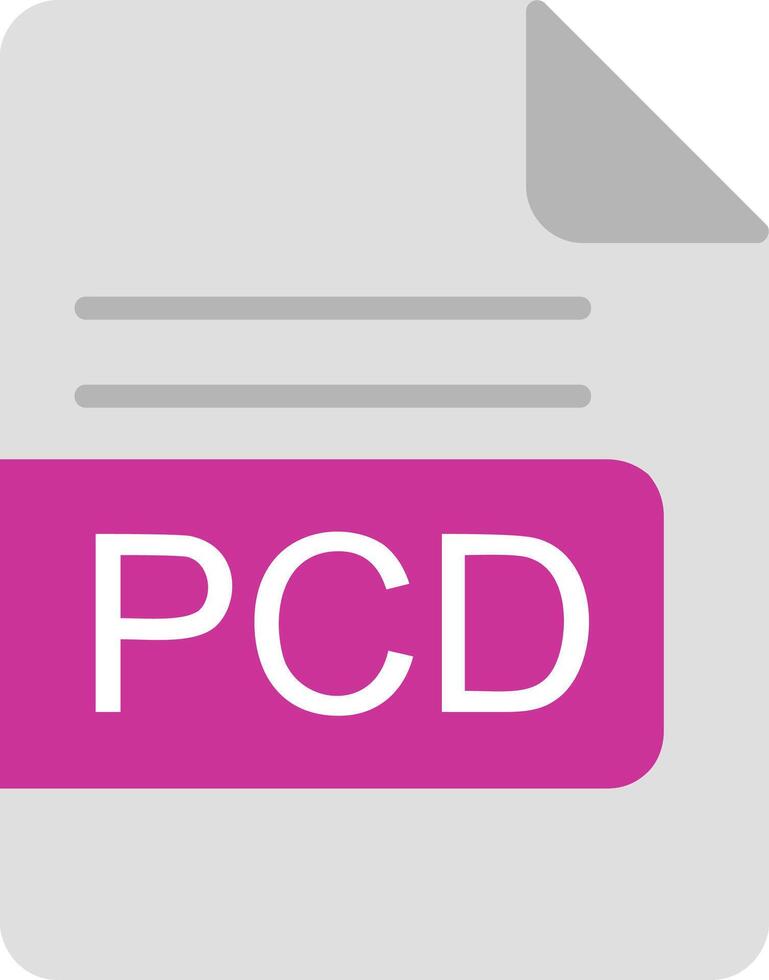 PCD File Format Flat Icon vector
