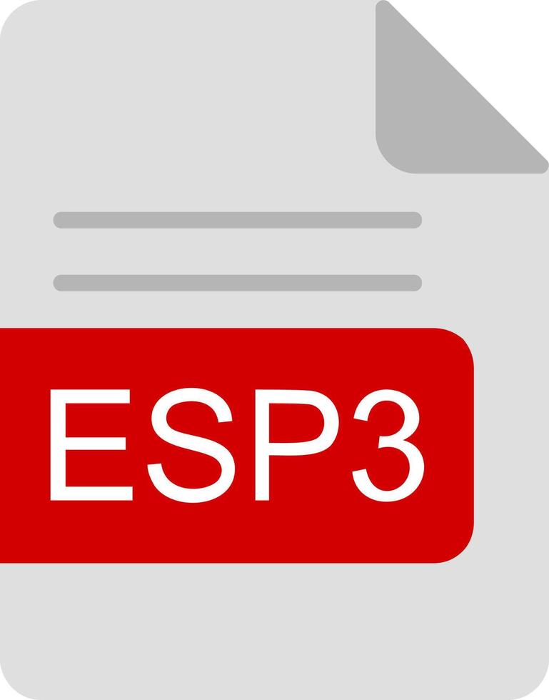 ESP3 File Format Flat Icon vector