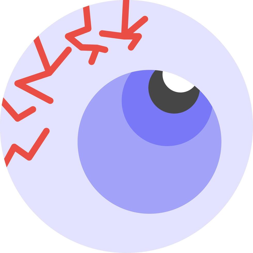 Scary Eyeball Flat Icon vector