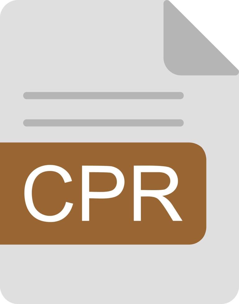 cpr archivo formato plano icono vector