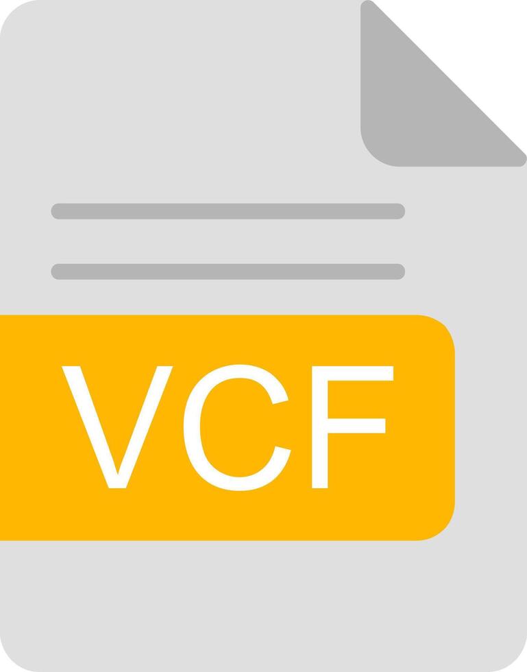 vcf archivo formato plano icono vector