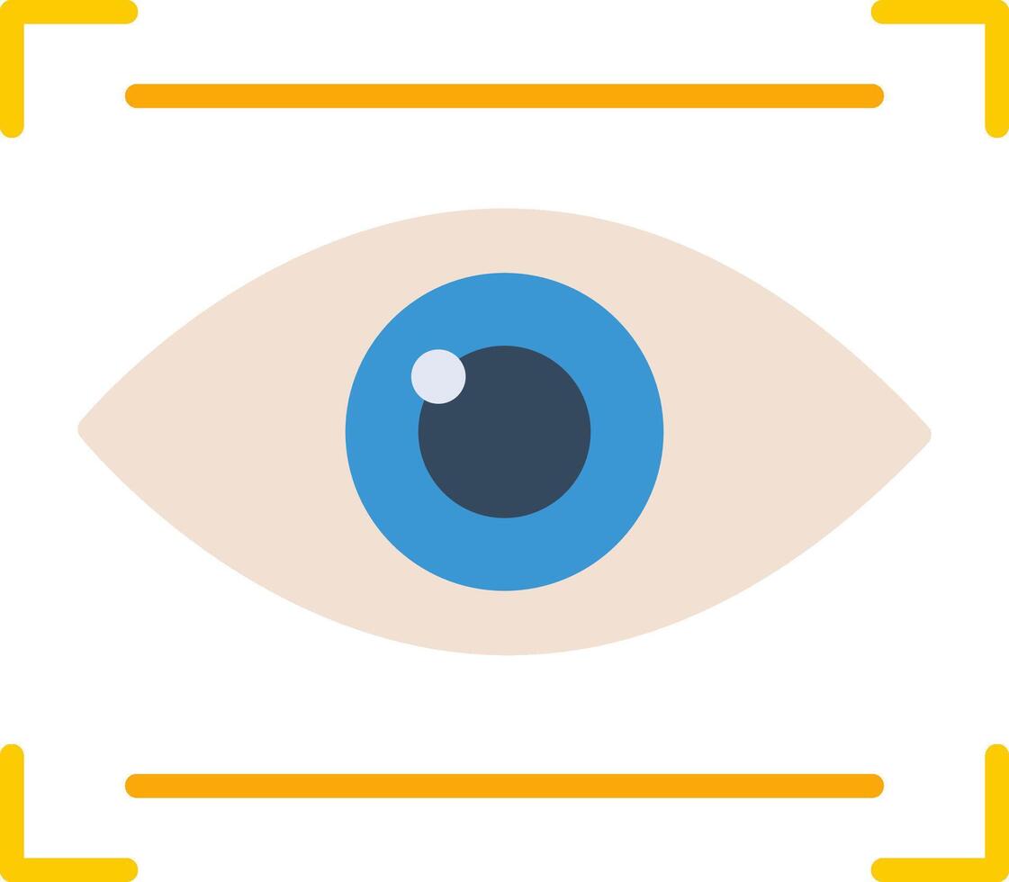 Eye Scan Flat Icon vector