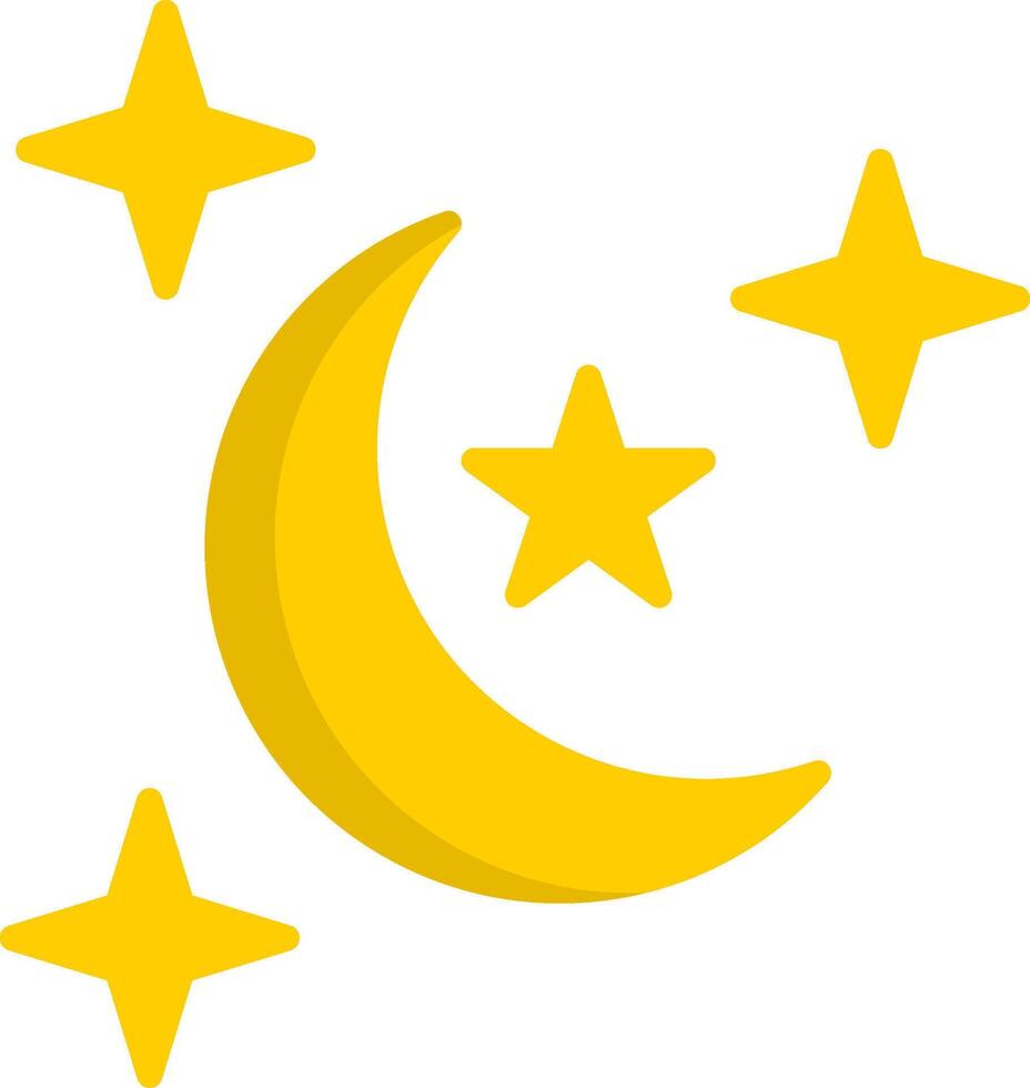 Night Flat Icon vector