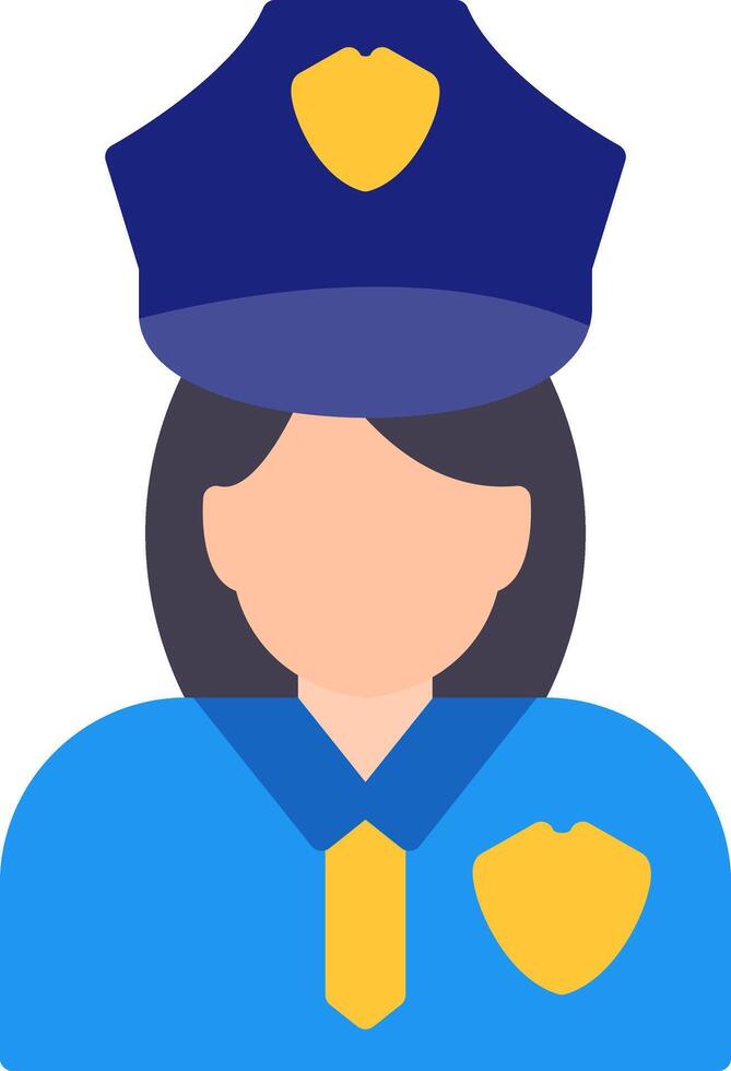 icono plano de mujer policía vector