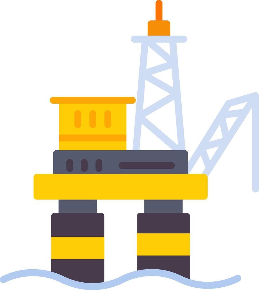 Drilling Rig Flat Icon vector