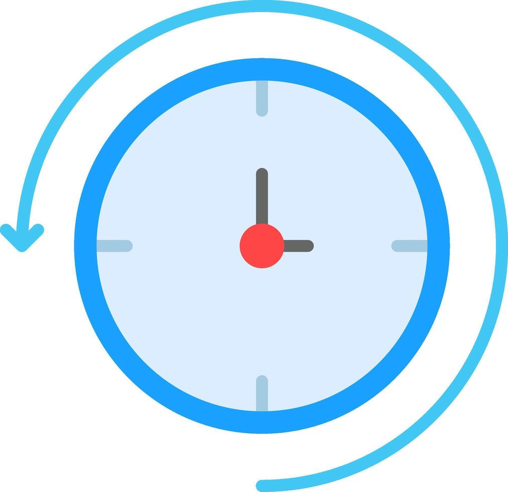 Back In Time Flat Icon vector