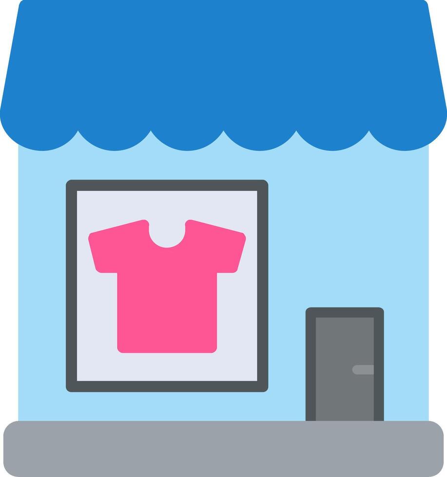 ropa tienda plano icono vector